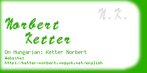 norbert ketter business card